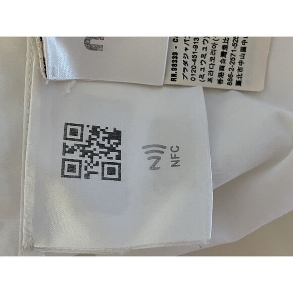 Miu Miu Womens White Button-Up Cropped Shirt With Embroidered Logo & Front Pocke - Picture 13 of 16